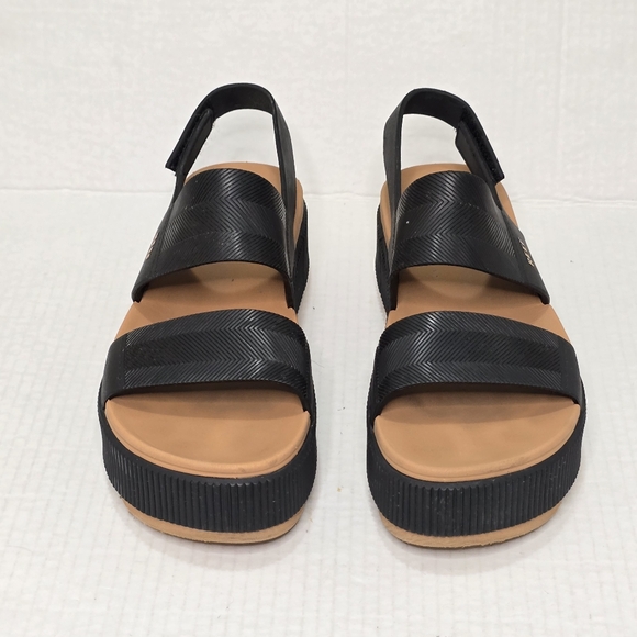 Reef Water Vista Higher Sandals Women's Size 8 Black Tan Platform Vacation - Picture 2 of 13